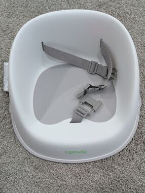 Ingenuity Kids Booster Seat Insert in Light Gray with Safety Strap